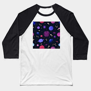 Space concept with planets, stars and spaceships, astronomical design Baseball T-Shirt